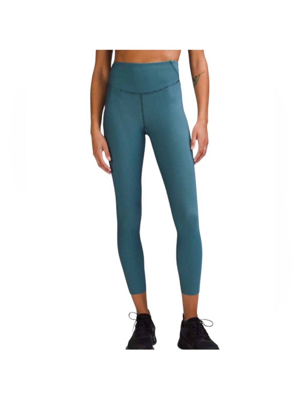 Lululemon Base Pace High Rise Tight 25" Two Tone Ribbed Green Jasper Blue Chil 8